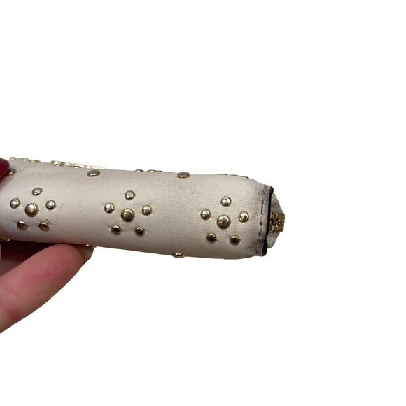 Coach Cream Colored‎ Leather Gold Studded Zipper Wallet - Picture 6 of 14